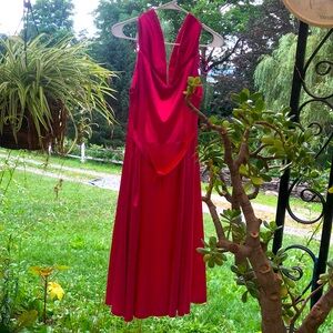 Hot pink off-shoulder dress